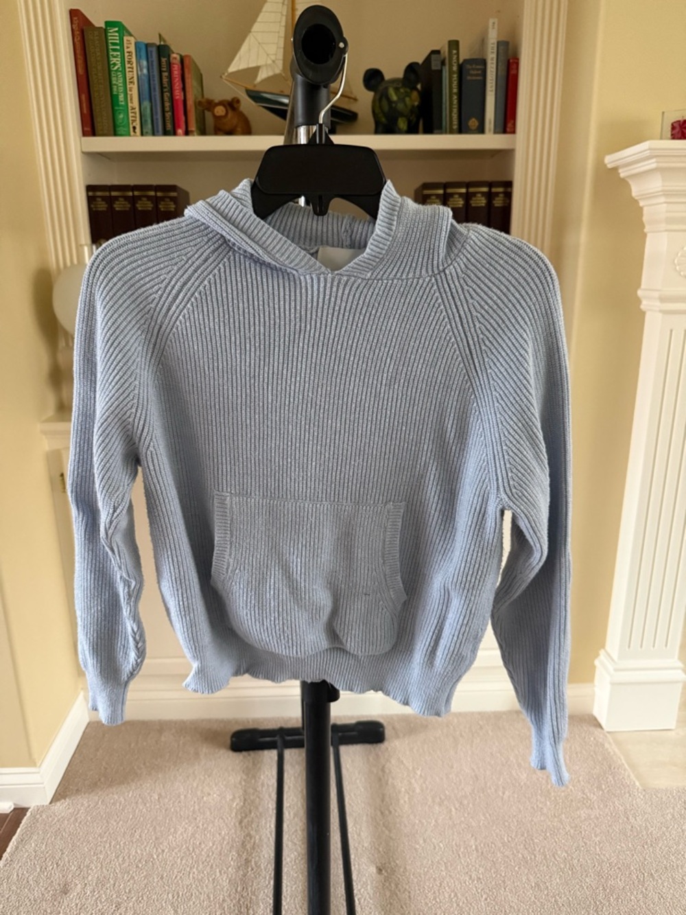 Ultra Flirt light blue knit pullover hoodie xxs